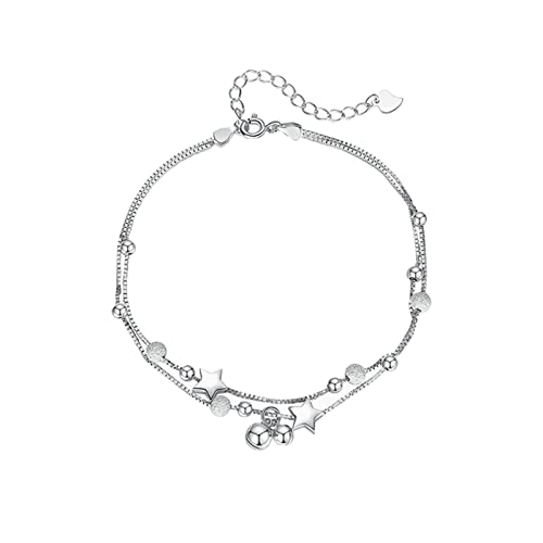 Bracelet de cheville en maille vénitienne argent 925 et perles de qualité