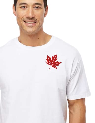 Mens Canada Shirt, Custom Handmade Canada Day Maple Leaf Shirt for Men L2 (S, T-Shirt, White) - Image 4