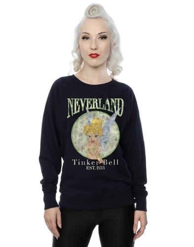 Disney Women Peter Pan Tinker Bell Neverland Sweatshirt Navy Blue X-Large