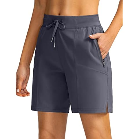 Soothfeel Women's Hiking Cargo Shorts with 4 Pockets 7 Inch Long Quick Dry Athletic Golf Shorts for Women Casual Summer, Grey, Medium Cover