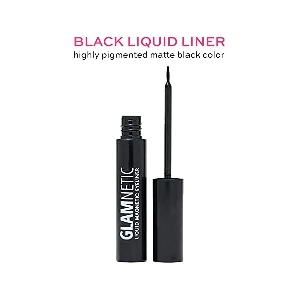 Glamnetic-Magnetic-Eyeliner-Black-Waterproof-Liquid-All-Day-Hold-for-Magnetic-Eyelashes-Sweatproof-Paraben-Free-027oz Glamnetic Magnetic Eyeliner - Black | Waterproof Liquid, All-Day Hold for Magnetic Eyelashes, Sweatproof, Paraben-Free - 8ml