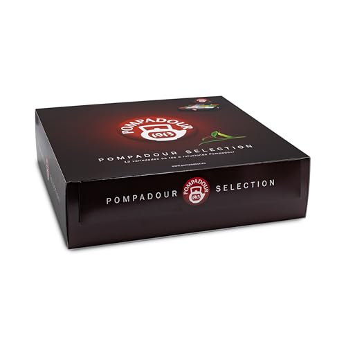 Pompadour - Cofre Selection - 12 Variedades de Té e infusiones - Caja de regalo surtido - 180 bolsitas