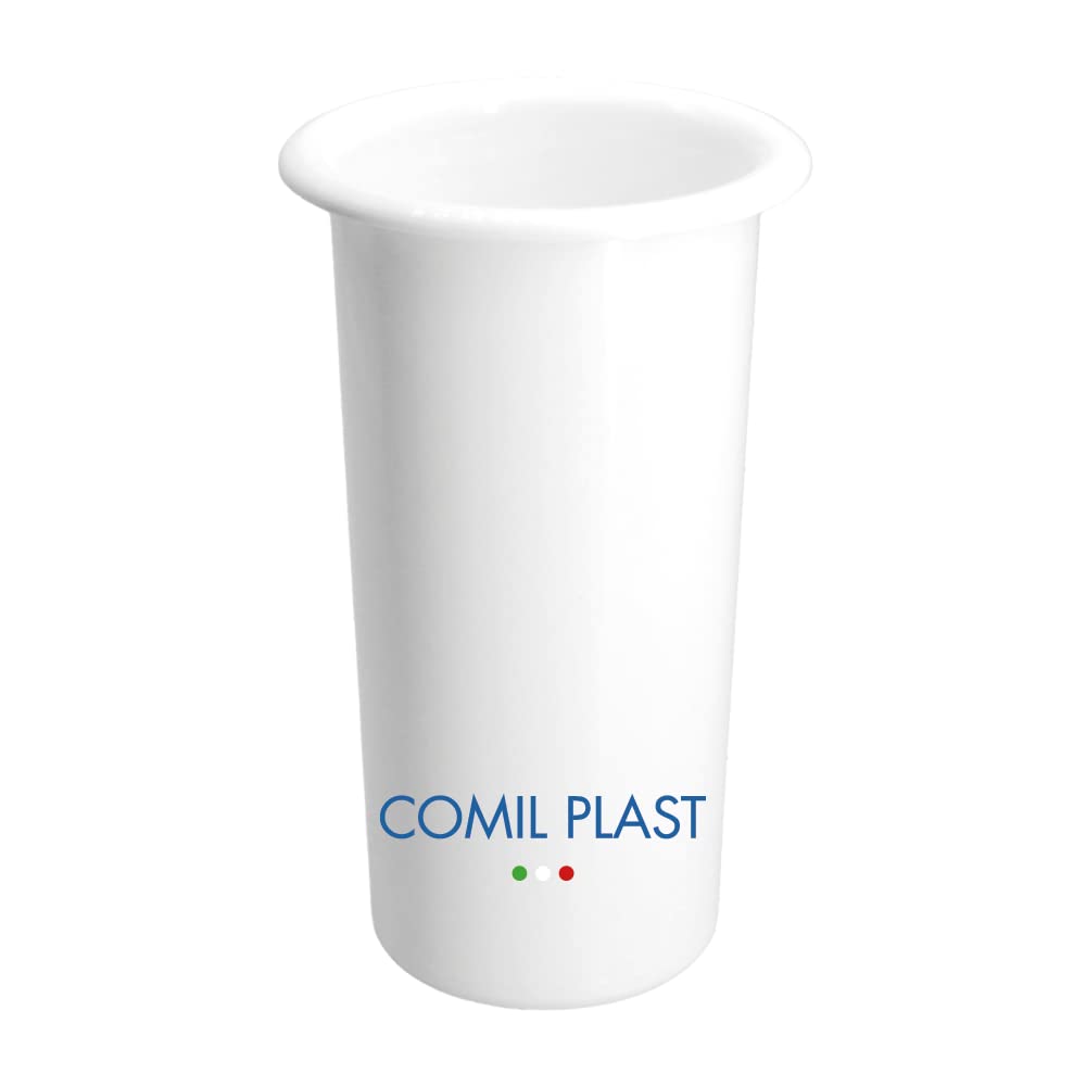 Comil Plast | Porta Flores Interno de plástico para jarrón de Cementerio Color Blanco | Diámetro 8 cm, Altura 16 cm.
