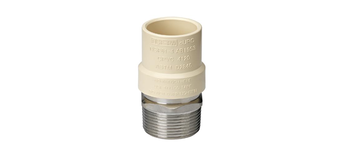 homewerks worldwide llc 539-34-34-b 3/4" Male Iron Pipe Threaded, Stainless Steel x CPVC Transition Adapter