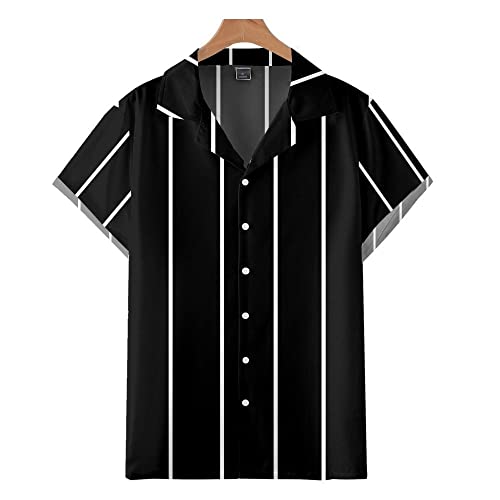 Chemise hawaïenne pour hommes à rayures Cuba, taille haute et coupe décontractée pour l'été