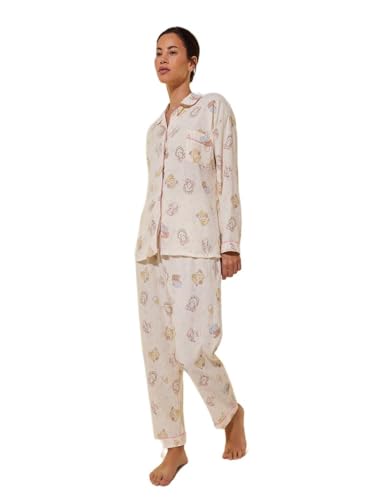Styli Women 7012785720 Bear Print Long Sleeve Shirt and Pyjama Set L Multi