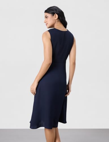 Image of Symbol Premium Women's Cowl Neck Sleeveless Dress | Knee-Length | A-Line | Concealed Side Zipper (Available in Plus Sizes)