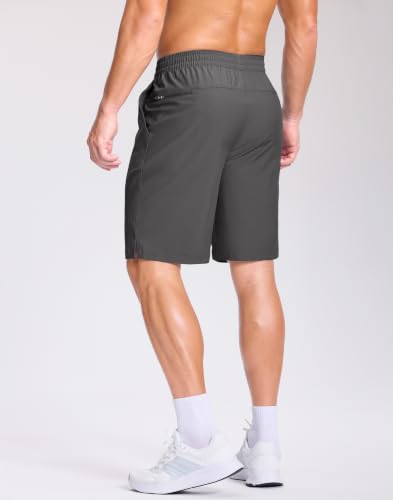 Image of GGJ Men's Lightweight Athletic Shorts with 2 Zipper Pockets 7 inch /9 inch /5 inch Gym Workout Running Quick Dry Tennis Shorts for Men