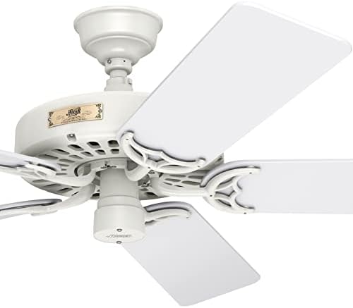 Hunter Fan 52 inch White Finish Outdoor Ceiling Fan with 5 White Blades (Renewed)