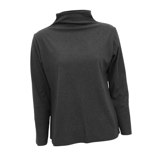 GALPADA Women Thermal Crewneck Sleeve Shirt Soft Warm Base Top for Cold Weather Comfortable and Stretchy Design Stylish for Casual Wear for Everyday Use Grey