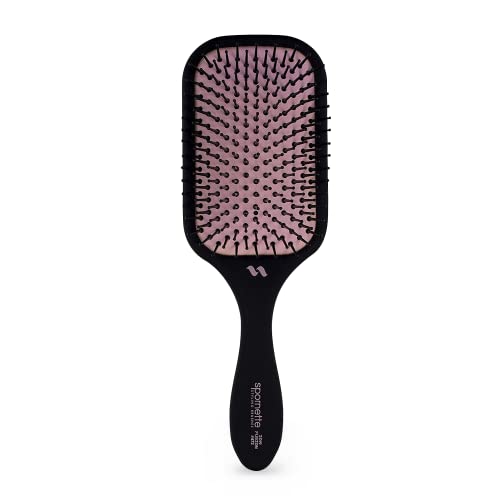 Spornette Pink Ion Fusion Paddle Brush, Ionic Nylon Bristles - For Detangling, Straightening & Smoothing, Medium to Long Hair - All Hair Types For Men, Women and Children