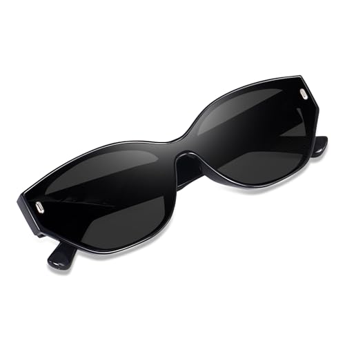 Image of IFLASH Retro Oval Cat Eye Sunglasses for Women Y2k Trendy Narrow Sunnies Designer Sun Glasses