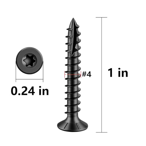 Image of Wensilon #4 * 1 inch Black Deck Screws 2319pcs 5 lbs 3x25mm