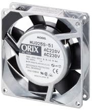 ORIX Single-Phase 115 VAC Axial Cooling Fan - 3.62 in. (W) X 3.62 in. (H) [92 mm (W) X 92 mm (H)]