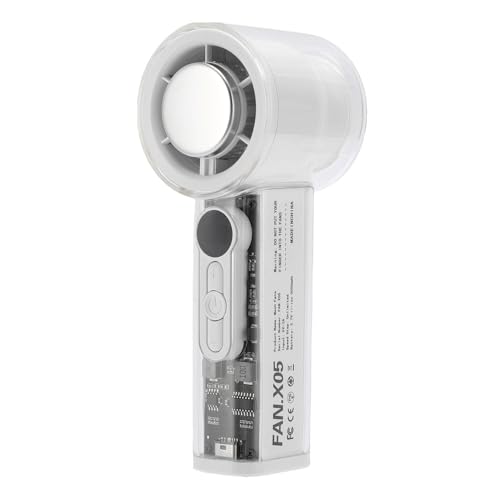 YUEHISY Ventilador de Hielo Portátil, Flujo de Aire Turbo Ajustable de Velocidad sin Paso, 3000 MAh Recargable, 16000 Rpm, 6 Engranajes, Carga Rápida USB C, Diseño Compacto (WHITE)