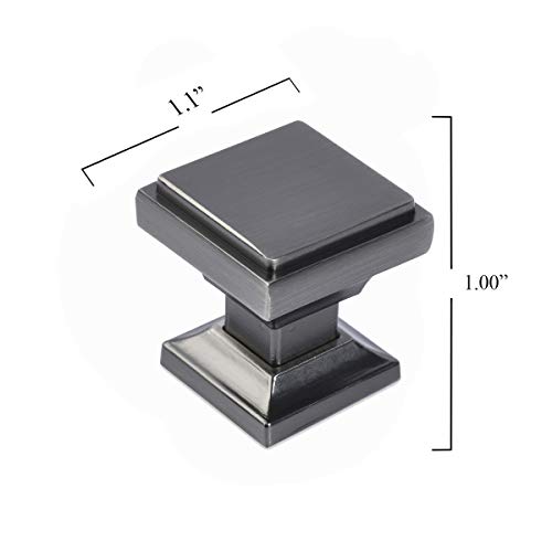 Southern Hills Antique Nickel Square Cabinet Knobs - Pack Of 5 - Nickel Kitchen Pulls - Pewter Cabinet Hardware - Cupboard Drawer Knobs Shkm002-An-5 #TOP2