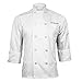 ChefsCloset Personalized White Embroidered Mesh Back Long Sleeve Customized Chef Coat Small