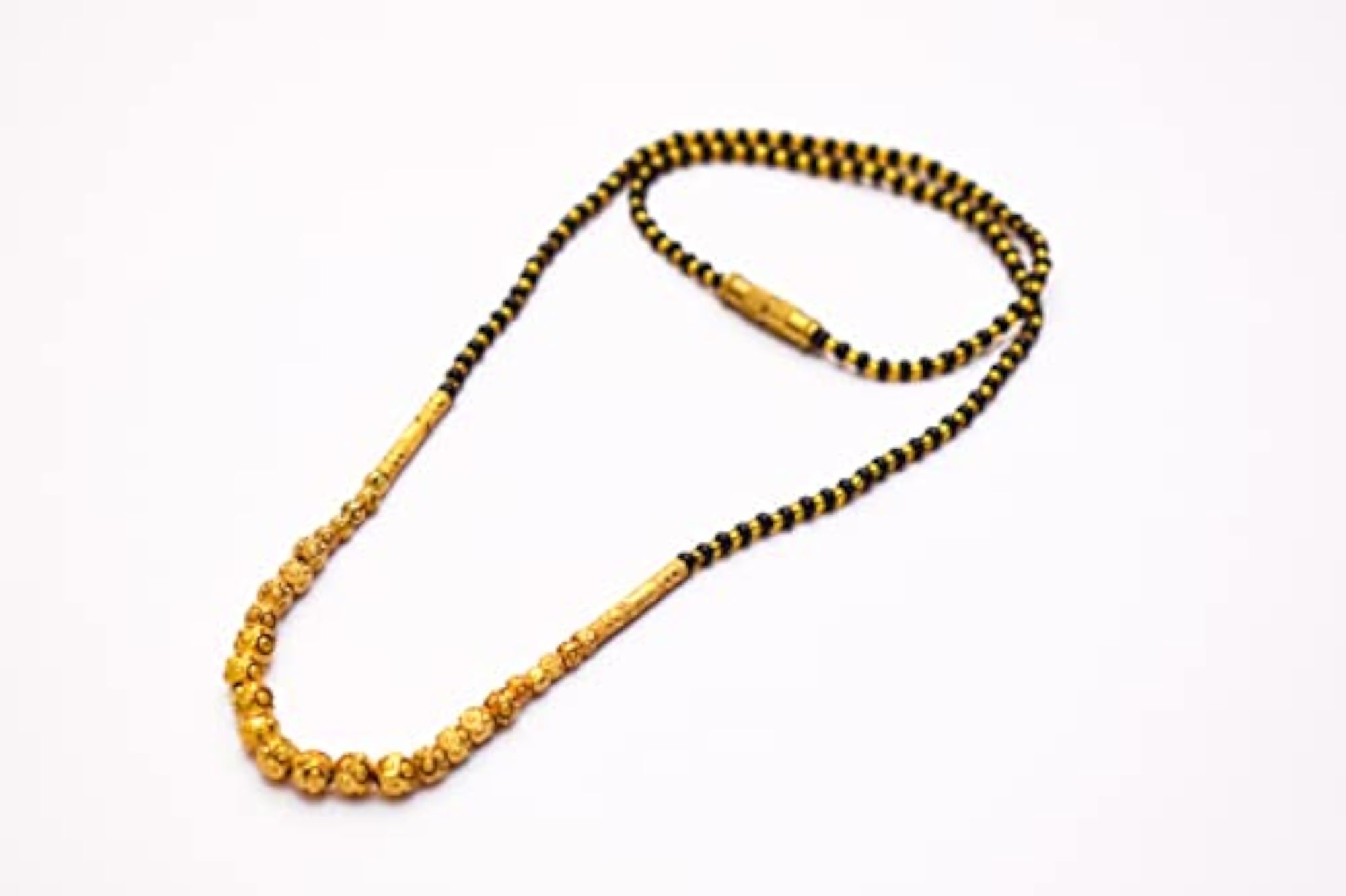 Gold Studded Mangalsutra Tanmaniya Necklace with Black Bead Chain
