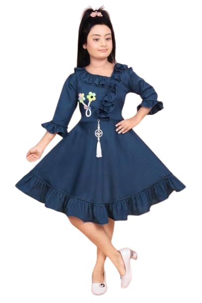 Cotton Blend Short Dress for Girls-image-32