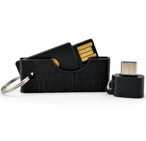 Kevprin Yubicase Schutzhülle für Yubikey 5 NFC / 5C NFC, Kratzfeste Hülle, Yubikey nicht im Lieferumfang enthalten (Schwarz, USB A)