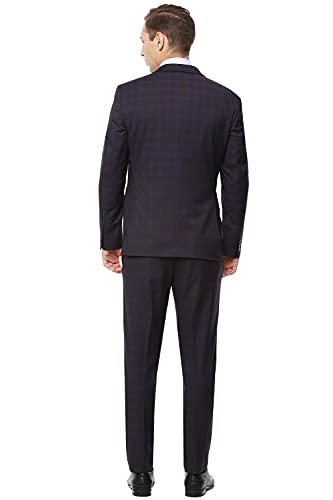 Image of Van Heusen Men's Polyester Blend Navy Three Piece Suit Business Pants Set
