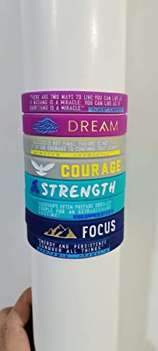 12-Pieces-Inspirational-Wristbands-Party-Favors-for-Teens-Sweet-16-Dance-Gymnastics-and-Cheerleading-Gifts-for-Girls-Motivational-Quote-Message-Bracelet-for-Women-Silicone