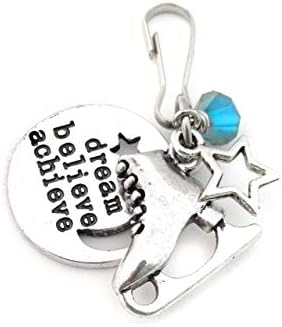 Figure Skating Gifts, Figure Skating Zipper Pull, Ice Skater Gift, Ice Skating Gift,Figure Skating Bag Charm, Figure Skater Gift, Figure Skating Zipper Charm
