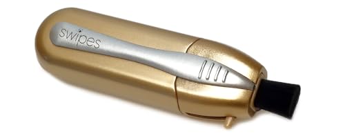 Calabria Swipes Mini limpador de óculos de microfibra limpador de lente roxo ameixa/dourado, pacote