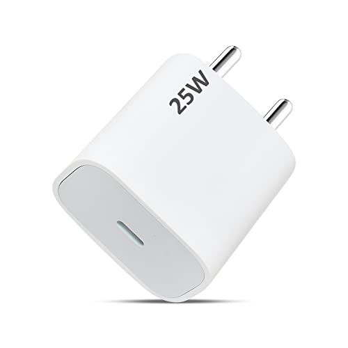 Image of 25W High-Speed Charger Adapter Compatible for iPhone 14 /14 Plus / 14 Pro /14 Pro Max, iPhone 13 /13 Pro Max /13 Mini /12 /12 Mini /12 Pro Max, 11 /X /XS Series with PD Charging Adaptor [25 Watt], White