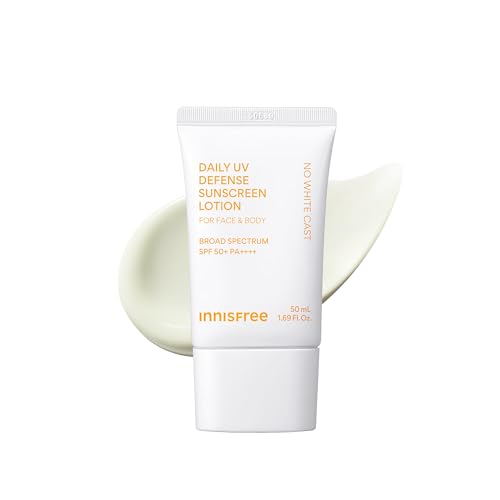 Image of innisfree Daily UV Defense SPF 50+ PA++++ Korean Face & Body Sunscreen, Broad Spectrum, Invisible Finish, No White Cast, Lightweight, Hydrating