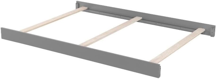Pemberly Row Wood Full Bed Conversion Kit, Dove Gray Finish, 76 in Wide, Includes Rails and Slat Supports, Sturdy Greenguard Gold Certified Design for Crib Transformation to Full-Size Bed