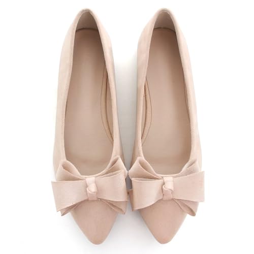 INEELUYI Ballets Flats for Women Casual Summer Slip on Bowtie Bowknot Soft Anti-Slip Dress Walking Flats Shoes2