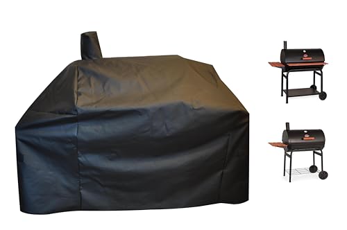 Image of Grill-Smoker-Cover Sized for Char Griller Grill Smoker 2823;2123 600D Heavy Duty Canvas Water Proof All Weather Off-Set Charcoal Smoker Cover G21616