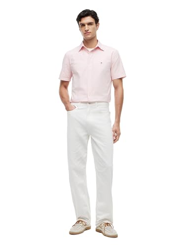 Image of Tommy Hilfiger Men's Short Sleeve Poplin Shirts in Regular Fit, Men's Button Down Shirts