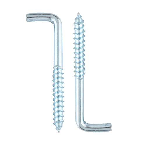 Welwik 40082-SHLSCS-67X20-10 10Pcs Screw Hook L-Shaped Hook Carbon Steel Self-Tapping Right Angle Hook 67X20Mm Wall Mounted Straight Hanger Screw In Pegs thumb #2