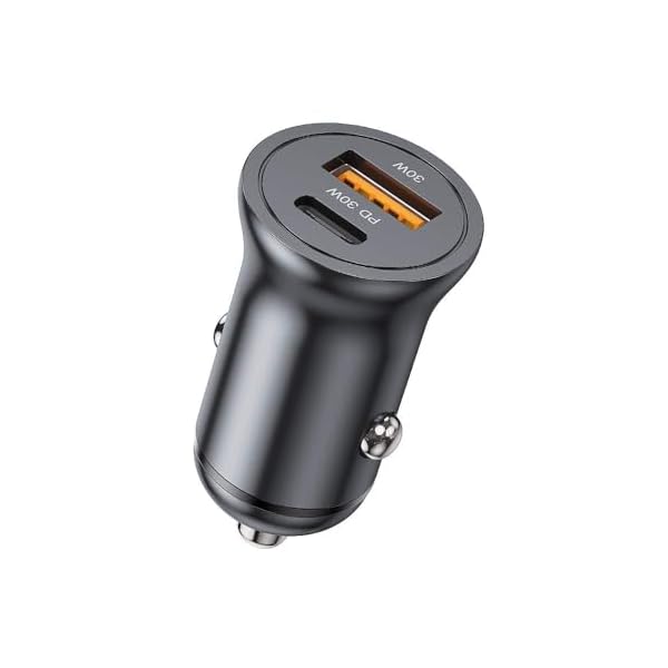 USB C Car Charger, [Mini & Metal] 60W Car Phone Charger PD/QC Fast Charging Adapter Cigarette Lighter USB Charger for iPhone16 15 Pro Max/14/13/12/11/Pro Max,Tablet, Galaxy S23/22