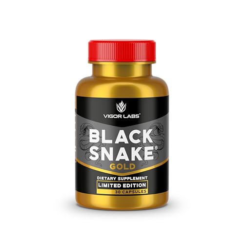 Limited Edition Black Snake Gold By Vigor Labs Male Enhancement Supplement Enhances Blood Flow for Firmness and Size (30 Capsules)