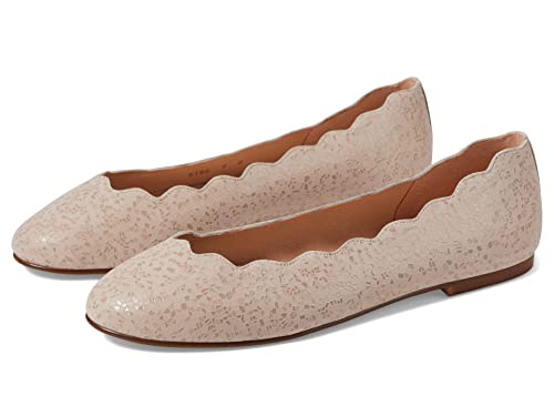 French Sole Jigsaw - Flats for Women - Leather Lining - Rubber Outsole - Scalloped Topline - Rounded Toe Nude Moscow Suede 8.5 M