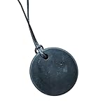 Pendant of Genuine Shungite Circle, Karelian Shungite, EMF Protection, Energy Pendant, Root Chakra Healing Pendant