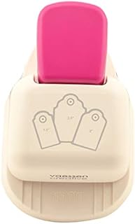 Vaessen Creative 21494-002 Craft Paper, 3-in-1 Scallop Tag Punch, 3 Different Sizes, for DIY Projects, Scrapbooking, Card Making and More, Multi/Colour, 9.5 x 14.5 x 6 cm