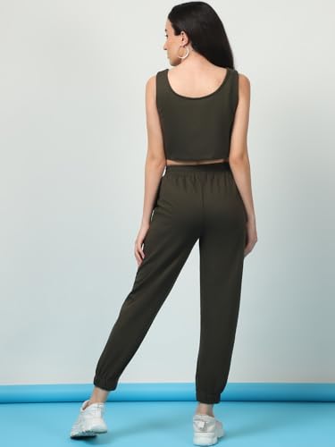Image of Rigo Cotton Solid Co-ord Set for Women | Round Neck, Slim Fit Tracksuit Co-ords Set for Women | Two Piece Co ord Set | Casual Wear, Beach Wear, Vacation Wear Outfit for Women