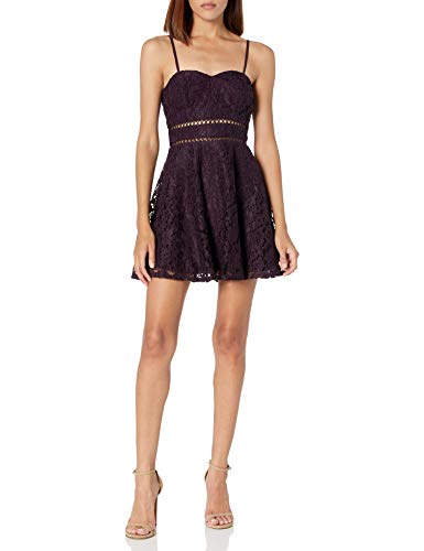 Speechless Women's Allover Lace Sleeveless Party Dress, Plum, 7