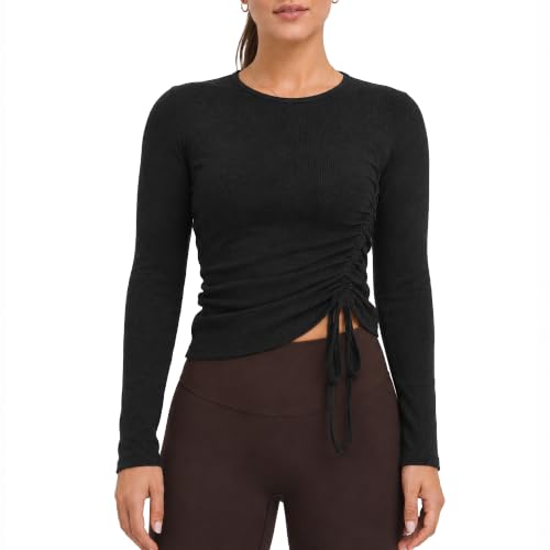 トップス Optstuff DRAWSTRING LONG SLEEVE T Amazon.com: Zengjo Long Sleeve Workout Shirts for Women(Black,XS