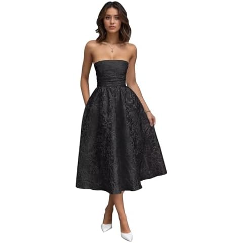 SoDigne Strapless A-Line Midi Dress Cover