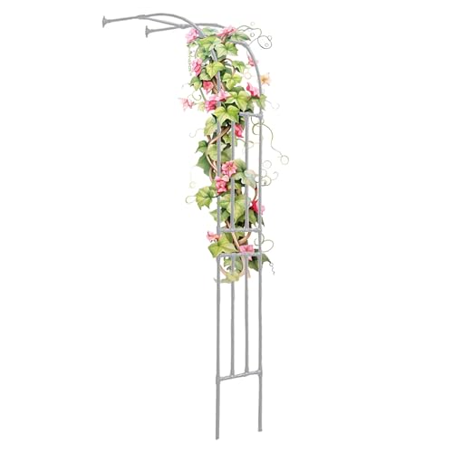 Arche de jardin en métal 240270 cm en forme d'arc de rose robuste demi-pergola pour plantes grimpantes imperméable facile à installer blanc (l x H : 60 x 240 cm)