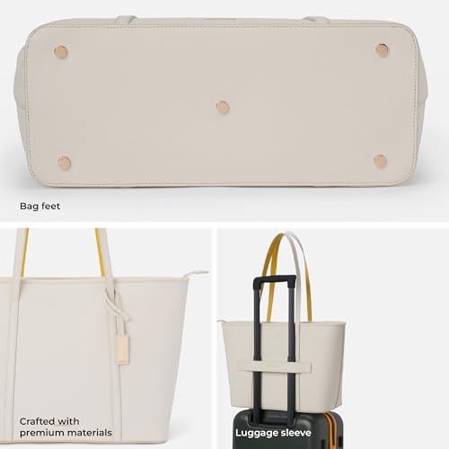 Image of MOKOBARA The Astrid Tote Vegan Leather Oversized Tote Bag for Women (Oatmilk 3.0) White