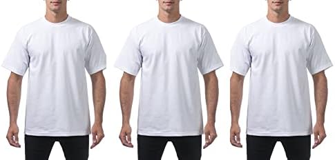 Pro Club Men's 3-Pack Heavyweight Cotton Short Sleeve Crew Neck T-Shirt, White, X-Large
