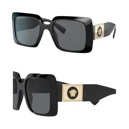 Versace VE4405 Rectangle Sunglasses for Women – Acetate Frame with Temples, eShades Eyewear Kit Included