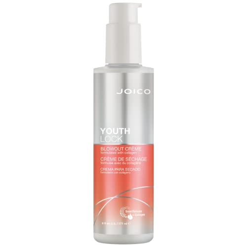 Joico YouthLock Blowout Crme Formulated With Collagen|Youthful Body & Bounce|Strengthen & Protect|Reduce Breakage & Frizz|Soften & Detangle|Boost Shine|Sulfate Free|With Arginine|6 Fl Oz
