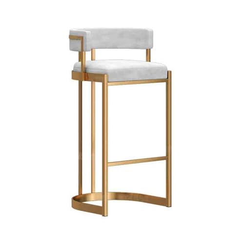 Taburete de isla Recepción Cocina Luz Lujo Sensación Premium Isla Mesa Taburetes Altos Respaldo Hogar Cajero de Bar Especiales para comedor(Blanco)